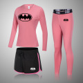 Women Batman Yoga Set Gym Clothing Fitness Leggings shorts Shirts Sport Suit Women Long Sleeve GYM Tracksuit Active Wear