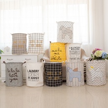 40*50CM Foldable Cotton&Linen Washing Clothes Laundry Basket Hamper Sundires Baby Kids Toys Storage Bag Home Storage Organizer