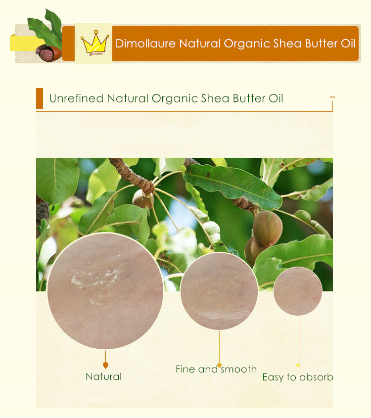 Dimollaure 50g Natural Organic Unrefined Shea Butter Oil Skin Care essential oil carrier oil Hair care handmade soap oil Body