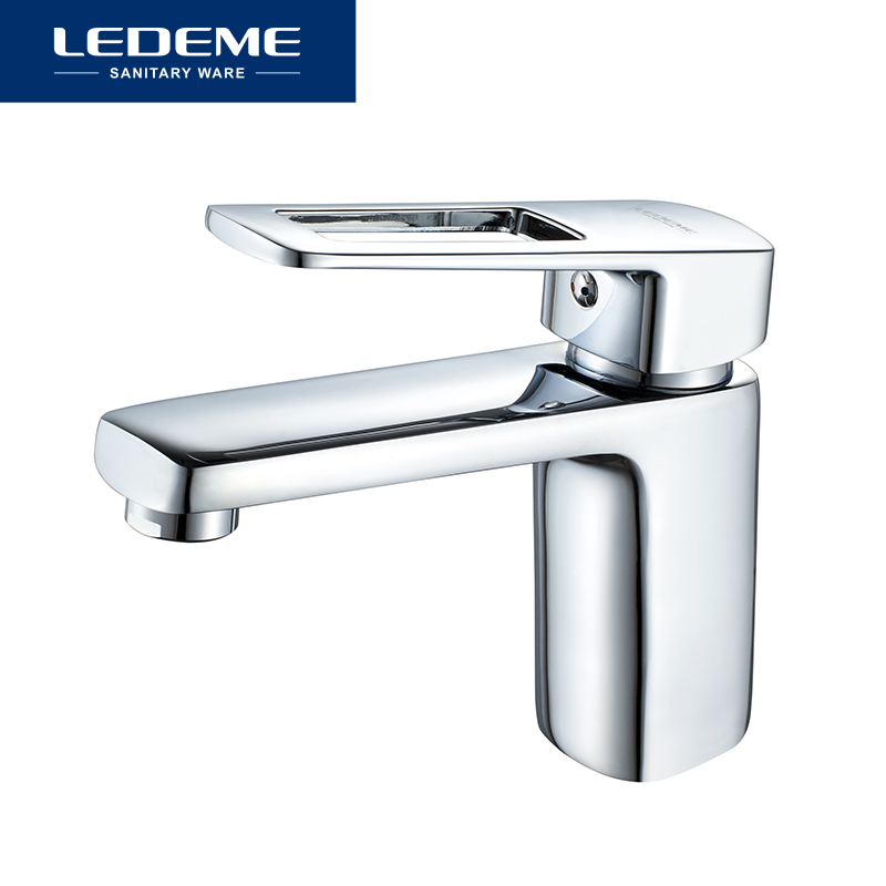 LEDEME Bathroom Basin Faucet Chrome Finished Single Handle Bath Sink Tap Faucet Mixer Hot And Cold Water Basin Faucets L1067