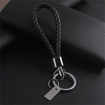 New 1Pcs Men Fashion PU Leather Key Chain Ring Keyfob Car Keyring Keychain Gift For Men