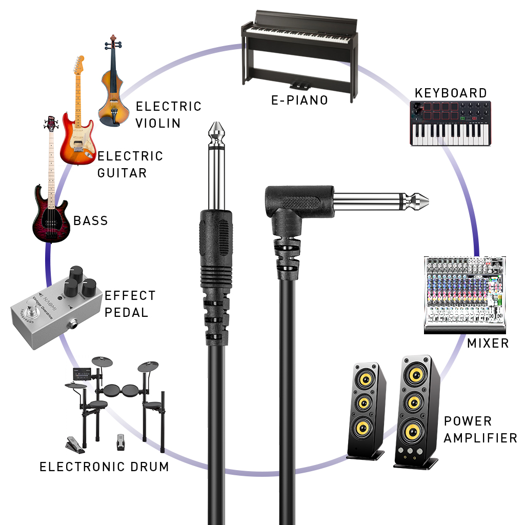 NAOMI 10FT 3M Guitar Amplifier Cable Cord guitar Guitar Instrument Black Guitar Parts Accessories New