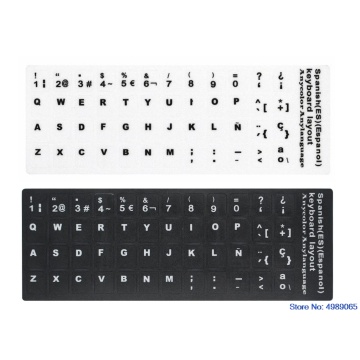 100pcs/lot Spanish Italian Universal Keyboard Stickers PC Keyboard Sticker Notebook laptop desktop 13.3 14 15.6 17.3 inch