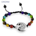 Chakra tree of life locket charm diffuser bracelet