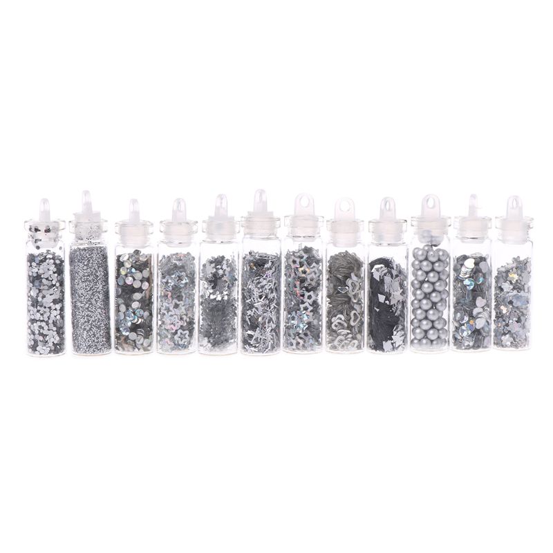 12 Bottle/Set Manicure Sequins DIY Nail Beauty Filling Tools Multi Functional Art Glitter Powder Decoration Epoxy Resin Crafts