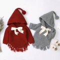 Autumn Toddler Baby Girls Knit Tassel Coat Jacket Outwear Hooded Autumn Winter Fashion Clothes