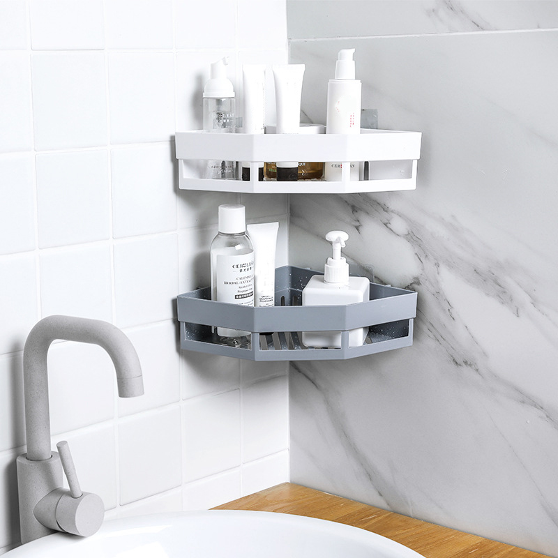 2020 Bathroom Shelf Triangular Rack Bathroom Accessories Storage Organizer For Shampoo Soap Box Cosmetic Organizer Basket Holder