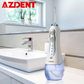 AZDENT 3 Modes Cordless Oral Irrigator Portable Water Dental Flosser USB Rechargeable Water Jet Floss Tooth Pick 5 Jet Tip 300ml