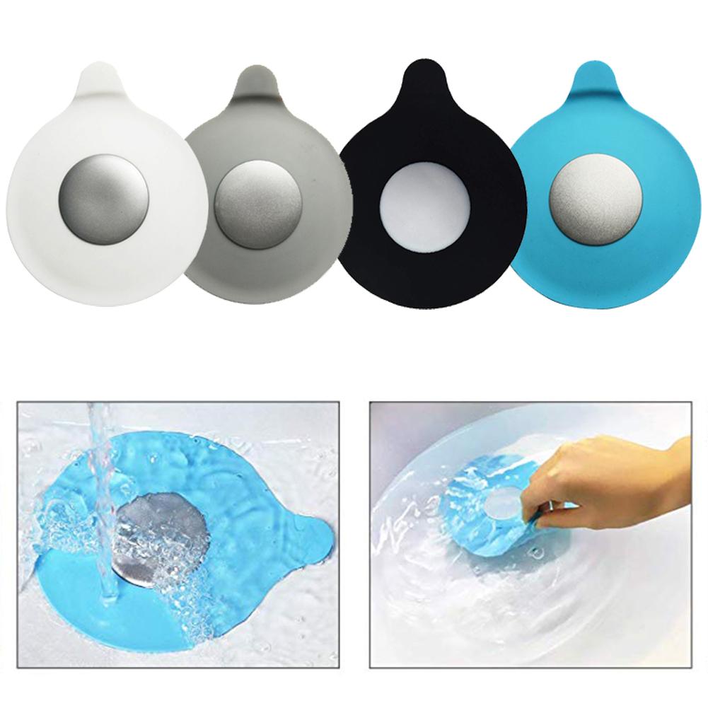 1Pack Bathtub Drain Silicone Stopper Recyclable Rubber Bath Tub Drain Plug Cover Water-drop Design For Bathroom Kitchen