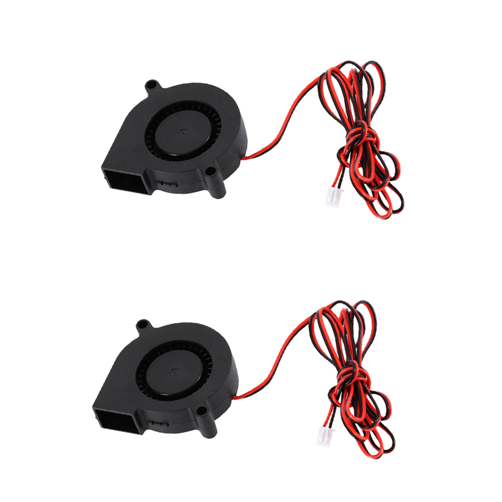 2 Pieces Mini Silent 24V 50mm 5015 Radial Turbo Cooler Blower Fan for 3D Printer