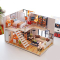 Assemble DIY Wooden House Toy Wooden Miniatura Doll Houses Miniature Dollhouse toys With Furniture LED Lights Birthday Gift