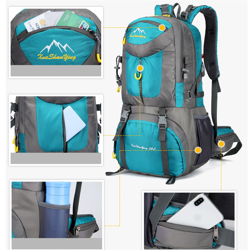 40L 50L 60L Climbing Backpack Rucksack Outdoor Waterproof Bags Mountain Sports Hiking Bagpacks Women Camping Travel Bag For Men