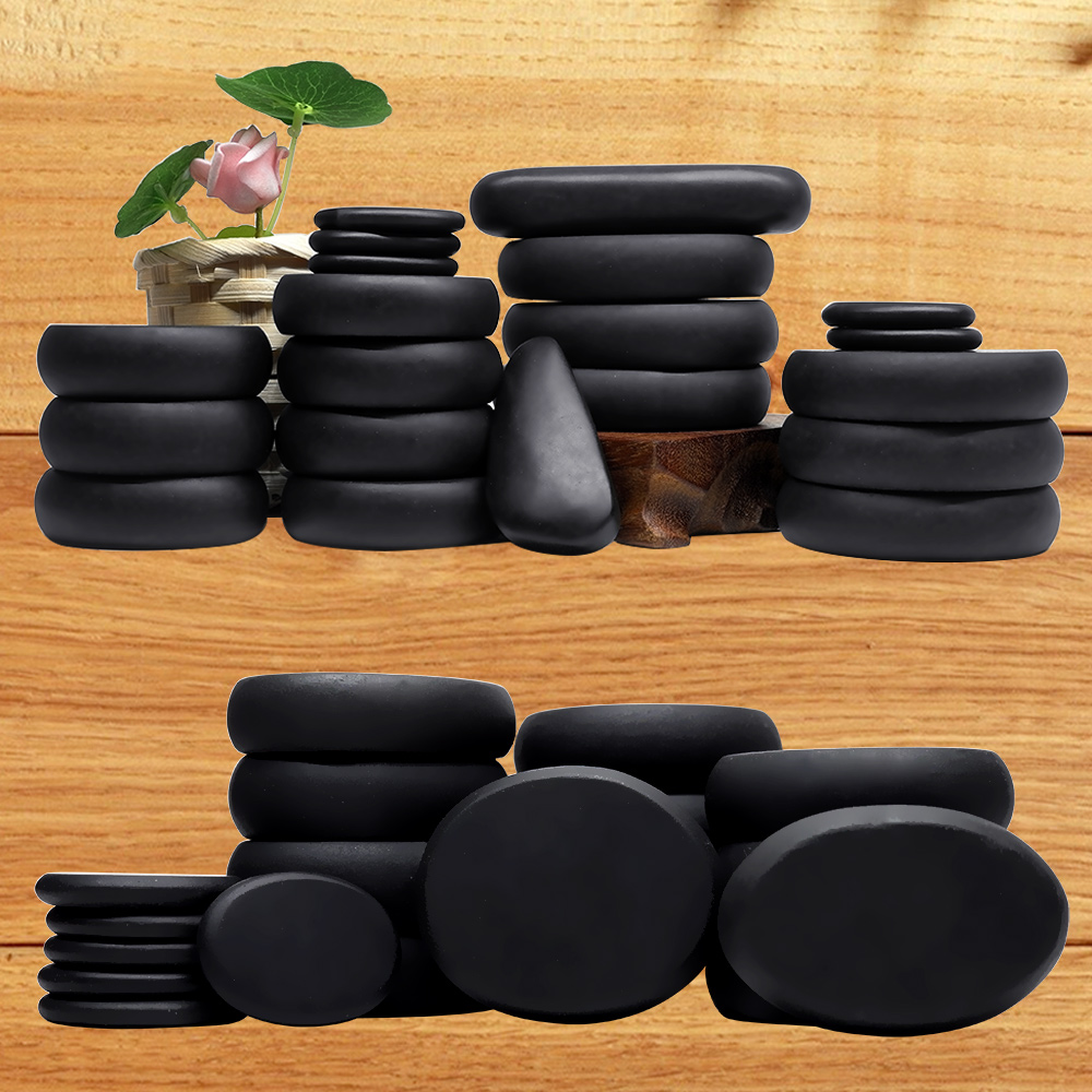 Hot Stone Massage Set Heater Box Relieve Stress Back Pain Health Care Acupressure Lava Basalt Stones for Healthcare