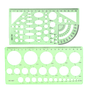 uxcell Geometric Drawing Template Set Measuring Ruler 18cm 20cm for Drafting Building Art Design and Building Formwork