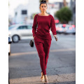 KALENMOS Knitted Ribbed Women's Set Long Sleeve Sweater Top Pencil Pants Suit Active Wear Tracksuit Two Piece Set Fitness Outfit