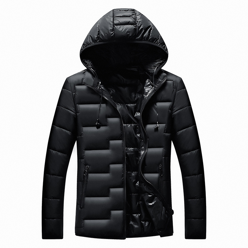 Men's New Winter Cotton Casual Coat Hooded Warm Cotton-padded Jacket Men's Parkas Men's Winter Hooded Coat Down Cotton Suit