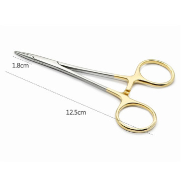 12.5cm Golden color handle Needle clamp medical pliers Surgical forceps Double eyelid cosmetic plastic surgery Needle holder