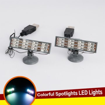 2pcs LED Colorful Searchlight Spotlight USB Street City Series Bricks Light Building blocks Compatible with lego Block