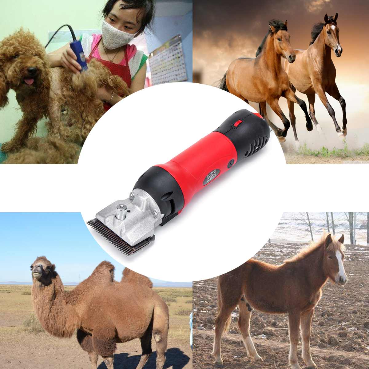 1300W Electric Shearing Horse Clipper Adjustable Speed Shearing Machine Animal Pet Grooming Clipper Trimmer Hair Cutter Shaver