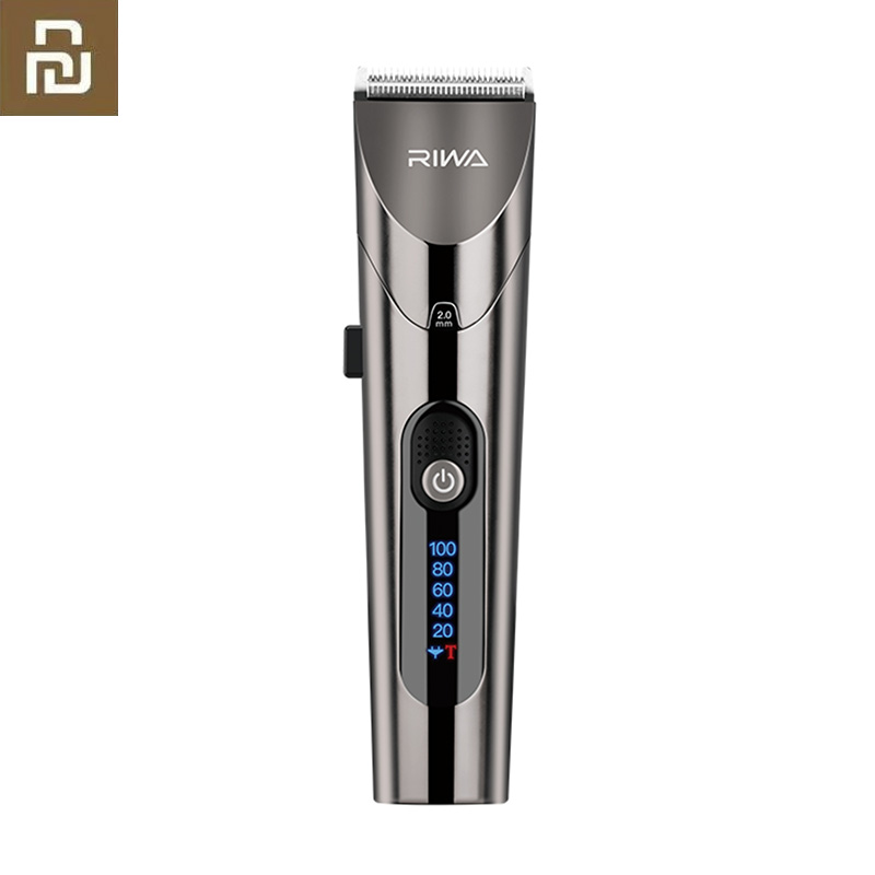 2020 New Youpin RIWA Hair Clipper Personal Electric Trimmer Rechargeable Strong Power Steel Cutter Head With LED Screen Washabl