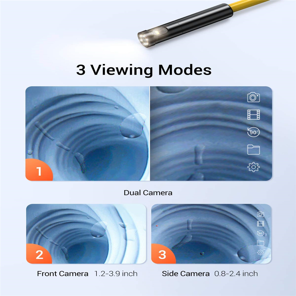 DEPSTECH Wireless WiFi 1080P Endoscope Camera IP67 Waterproof Dual Camera Underwater Pipe Drain Sewer Duct Inspection Camera