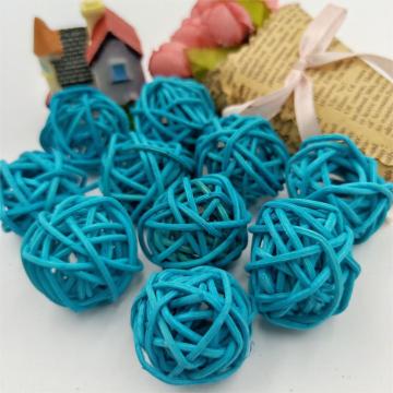 10pcs 3cm Dark Blue Rattan Ball Sepak Takraw for led Lights Garland For Hotel Bar Party/Wedding Room Decor Supplies