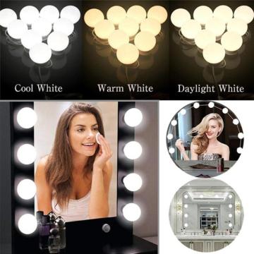 2/6/10/14pcs LED Makeup Mirror Light Bulb Dimmable Hollywood Vanity Lights Stepless 3 Colors for Dressing Table