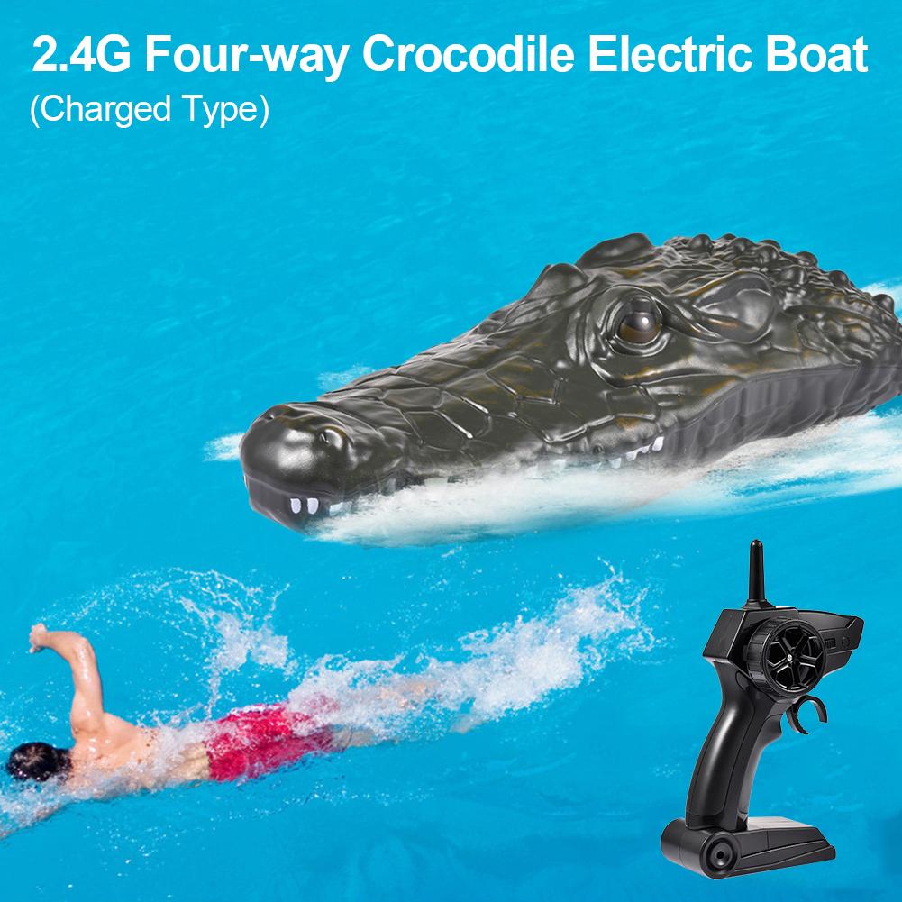 New 2.4G Remote Control Crocodiles Head Spoof Toy Racing Boat Racing Boat For Pools High Simulation Toys Prank Prop For Decor