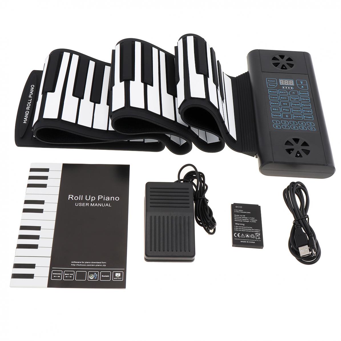 Electronic Organ 49/61 /88Keys MIDI Roll Up Piano Rechargeable Electronic Portable Silicone Flexible Keyboard Organ