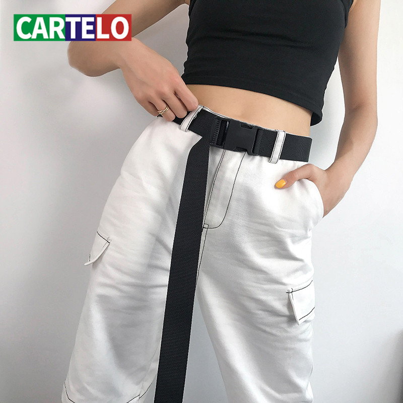 CARTELO New Women's soft fabric fashion belt army tactical belt outdoor training travel adjustable leisure best hot slae strap