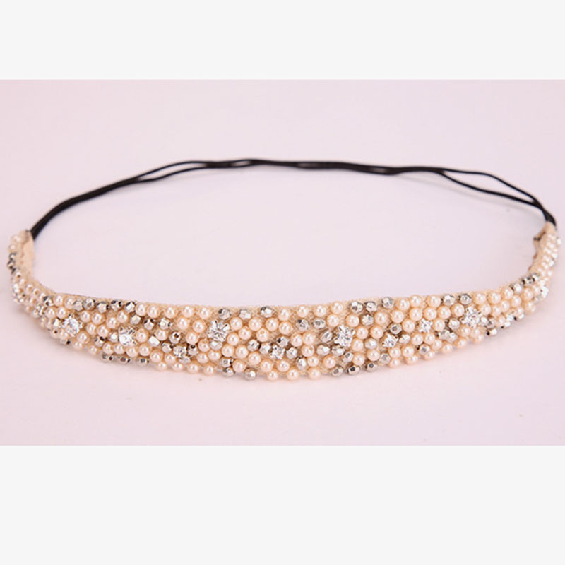 Metting Joura Women Girls Bohemian Vintage Cubic Beads Crystal Rhinestone Headband Hair Accessories