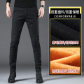 2019 New Autumn Winter Men Fleece Thick Pants Warm Baggy Cotton Trousers For Male Straight Business Casual Stretch Pants