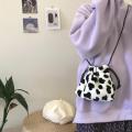 Fashion Plush Retro Leopard Bag Women's Winter 2020 Shoulder Messenger Bag Drawstring Mini Handbag Cute Crossbody Designer Bags