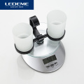 LEDEME Spray Paint Cup Tumbler Holders Black Grind arenaceous Glass Cups Toothbrush Tooth Cup Holder Bathroom Accessories L5508