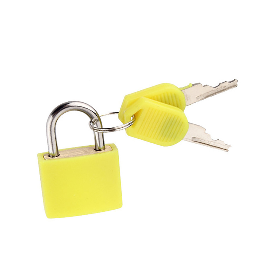 New 6 colors Small Mini Strong Steel Padlock Travel Tiny Suitcase Lock with 2 Keys