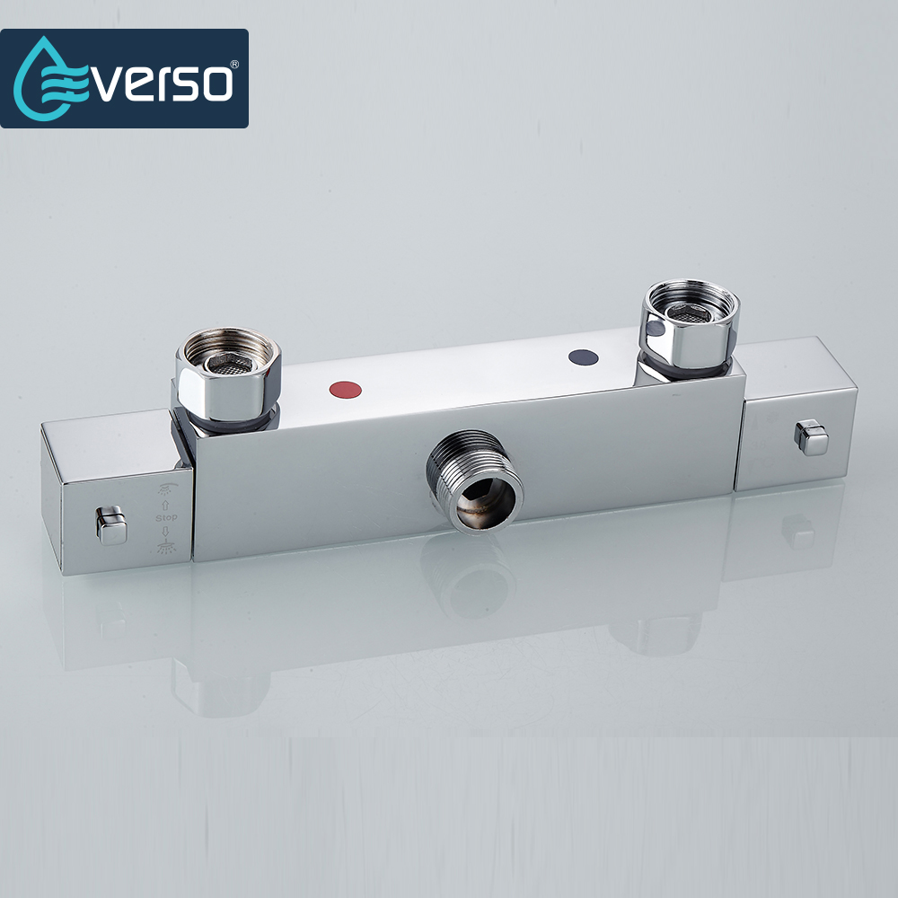 EVERSO Thermostatic Mixing Valve Bathroom Shower Faucet Set Thermostatic Control Shower Faucet Shower Mixer Tap