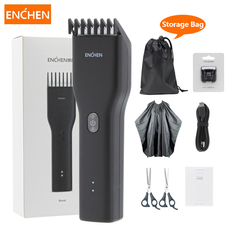 Enchen Electric Hair Trimmer Men USB Rechargeable Clipper Ceramic Cutter Head Hair Cutting Haircut Length Adjusted Family gifts