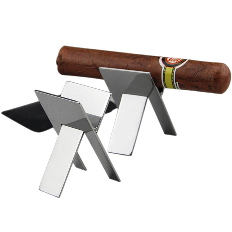 Foldable Stand Cigarette Support Rack Cigars Cigarette Holder Cigarette Accessories Portable Stainless Steel Cigars Holder