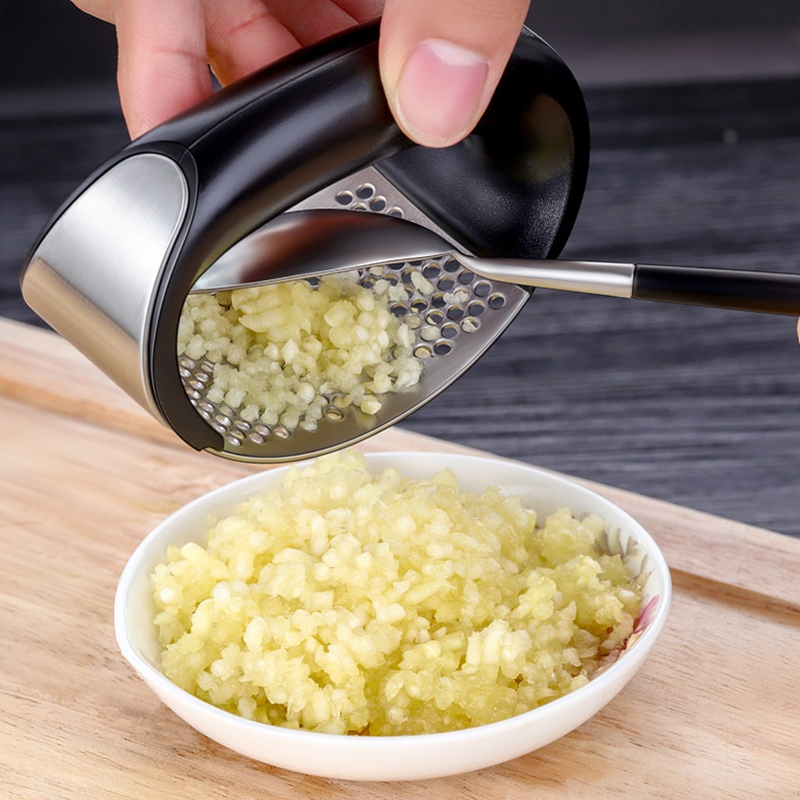 Multi-function Manual Garlic Presser Curved Garlic Grinding Slicer Chopper Stainless Steel Garlic Presses Cooking Gadgets Tool