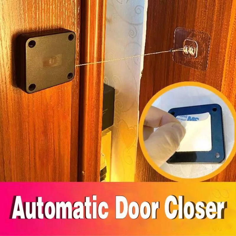 Door Closer Punch-Free Door Closers For Drawers Rawstring Mounted Door Closer Bracket Door Automatic Closer