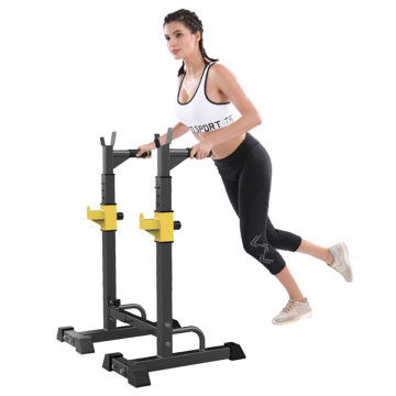 Multi-Function Barbell Rack, Height & Width Adjustable Dip Stand, Bench Press Station, Weight-Lifting Parallel Bar