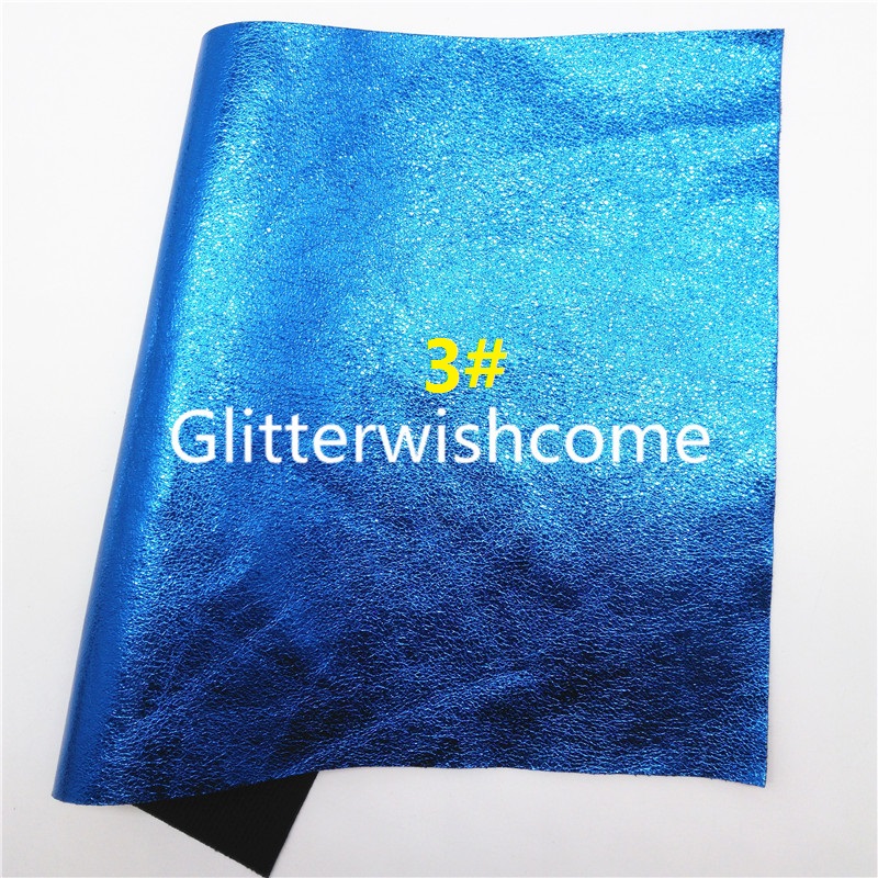 Glitterwishcome 21X29CM A4 Size Metallic Synthetic Leather Faux Fabric Sheets for Bows, GM943A