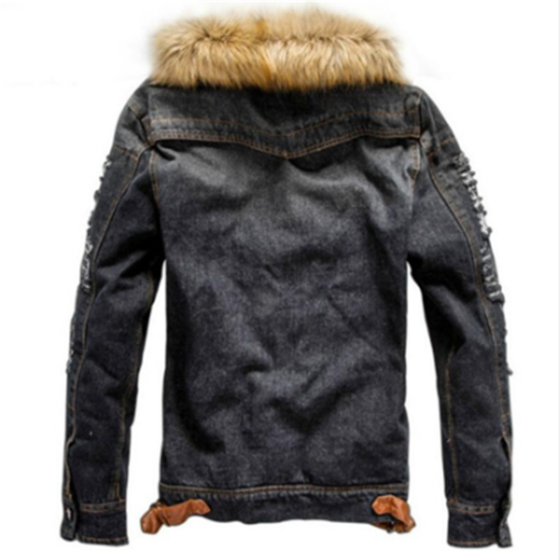 Drop Shipping 2021 New Men Jeans Jacket and Coats Denim Thick Warm Winter Outwear Fleece Retro Jacket Cashmere Bomber Coat S-6XL