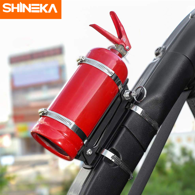 SHINEKA Adjustable Roll Bar Fire Extinguisher Mount Bottle Holder for Jeep Wrangler TJ JK JKU JL 1996-2020 Car Accessories