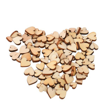DIY 100pcs/bag 4 Sizes Mixed Rustic Wooden Love Heart Wedding Table Scatter Decoration Craft Accessories Party Home Wedding C325