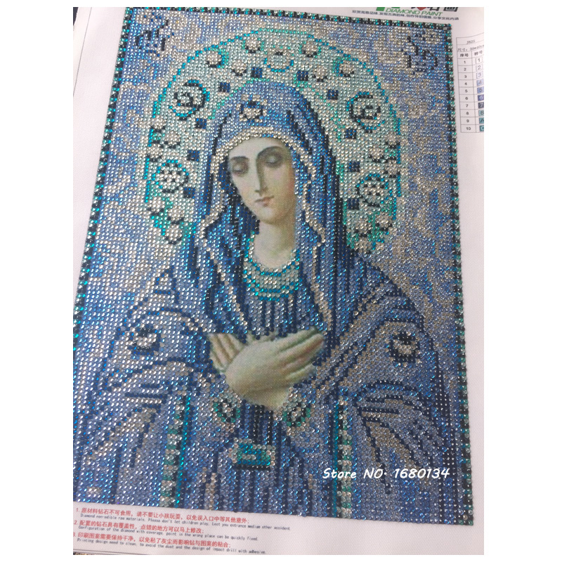 RUBOS Icon Matrona Moskovskaya Diamond Embroidery Religion Diamond Mosaic Religious DIY 5D Craft Crystal Bead Drill Decor Gift