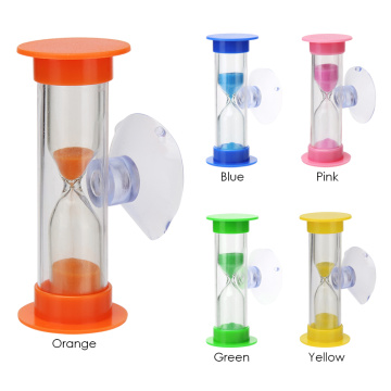 1Pcs 2 minutes MiNi Glass Sand Clock For Teeth Gadget Toothbrush Swivel Sand Timer Shower Timer Multicolor Kids Hourglass