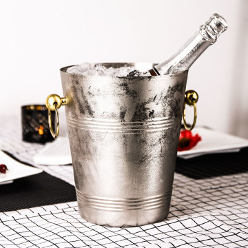 304 Stainless steel Double layer ice bucket quality stainless steel wine ice storage bar buckets 5L