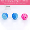 Cat Interactive Bell Ball Toy Hollow Out Round Ball Pet Colorful Playing Toys With Sound Small Bell Cat Plastic Pets Toys
