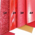 RED Glitter Fabric, Iridescent Faux Leather Fabric, Synthetic Leather Sheet For DIY Bows A4 Size 8"x11" Twinkling Ming XM102
